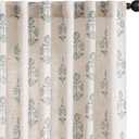jinchan Linen Floral Curtains for Living Room 84 Inch Length Blue Flower Cottage Core Farmhouse Curtains Rod Pocket Back Tab Boho Semi Sheer Window Drapes Bedroom Set 2 Panels Blue on Beige