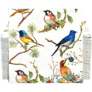 150 Bird Cocktail Beverage Napkins 3 Ply Bar Square Disposable Party Napkins Dessert Coffee Drink Napkins Guest Paper Hand Towels for Bathroom Wedding Tea Party Table Decoupage Napkins