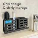 Tooth Brush Holder for Bathroom, Toothbrush Holder with Self-Adhesive, No-Drill Aluminum Hanging Bathroom Organizer  Holds Toothbrush, Razor, Comb & Toothpaste etc(Grey)