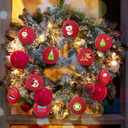 48 Pcs 4 Inch DIY Christmas Ornaments Red Blank Ball Ornament Xmas Plastic Matte Flat Discs Christmas Tree Hanging Ornament Decorations DIY Crafts Painting Drawing Stickers Decals