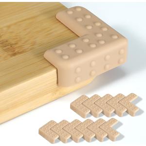 Piklohas Non-Slip Bumpers for Cutting Board, 12 Pcs Silicone Chopping Boards Feet for Kitchen Safe, Anti-Scratch, Corner Protectors Baby Proof, Furniture Corner Guard & Edge Safety, Warm Gifts