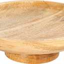Bloomingville Round Natural Mango Wood Footed Cake Stand Bowl, Pack of 1