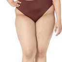 Amazon Essentials Women's High Waist High Leg Bikini Bottom (Medium, Deep Brown)