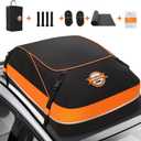 Sailnovo Rooftop Cargo Carrier, 15 Cubic Waterproof Soft-Shell Car Roof Cargo Carrier for Top of Vehicle with/Without Roof Rack, Car Top Carrier with Anti-Slip Mat, Safety Hooks & Storage Bag