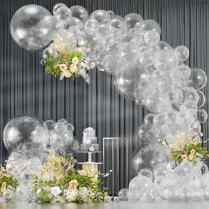 Clear Balloons, 114pcs Transparent Balloons Garland Arch Kit, 18 12 10 5 inch Different Sizes Bubble Clear Balloon for Baby Bridal Shower Wedding Birthday Party Decorations