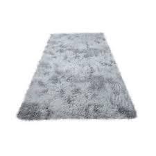 Soft Fluffy Bedroom Rugs, Shaggy Grey Area Rugs for Bedroom, 
20*48 Inch