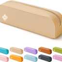 ZENO Silicone Pencil Case  Aesthetic Pencil Pouch for Women & Teens  Cute Pen Case, Beige Makeup Bag, Travel Pouch, Small Stationary Organizer  Beige Seashell