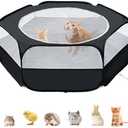 XIRGS Small Animal Playpen, Pet Playpen for Cat/Rabbit/Hamster/Guinea Pig/Bunny/Ferret/Kitten Toys Chick Brooder Box Cage Tent Pop Up Play Pen with Cover, Portable Play Yard Indoor Outdoor Waterproof
