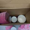 48 Sets Pink Bow Disposable Coffee Cups with Lids and Sleeves, 8oz Coquette Bowknot Drinking Cups for Wedding Bachelorette Baby Shower Birthday Party Supplies