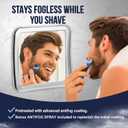 MIRRORVANA Fogless Shower Mirror for Shaving with Upgraded Suction, Anti Fog Shatterproof Surface and 360 Swivel, No Magnification, 6.3" x 6.3" (Chrome)