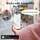 iVANKY Wallet Tracker Card, Smart Rechargeable Thin Wallet Finder, Works with Apple Find My (iOS Only), Item Finder for Luggage Tags, Passports, Phone, Water Resistant (Android Not Supported)