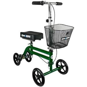 KneeRover Steerable Knee Scooter Knee Walker for Adults for Foot Surgery, Broken Ankle, Foot Injuries - Foldable Knee Rover Scooter for Broken Foot Injured Leg Crutch Alternative with Basket Green