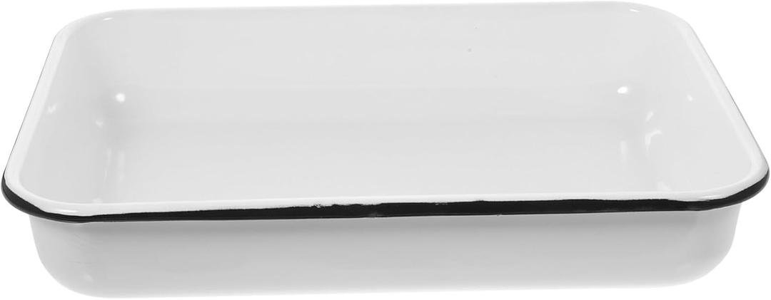 Enamel Baking Tray 13.8X9.6 Inch Multifunctional Non-Stick Oven Pan for Baking Cooking Food Storage Heat-Resistant Kitchen Tray