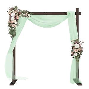 Kusamue Square Wooden Wedding Arch Frame 7.48 FT Square Wood Arch Wedding Arbor Backdrop Stand for Ceremony Party Proposal Scene Garden Beach Forest Rustic Boho Decoration(7.48ft)