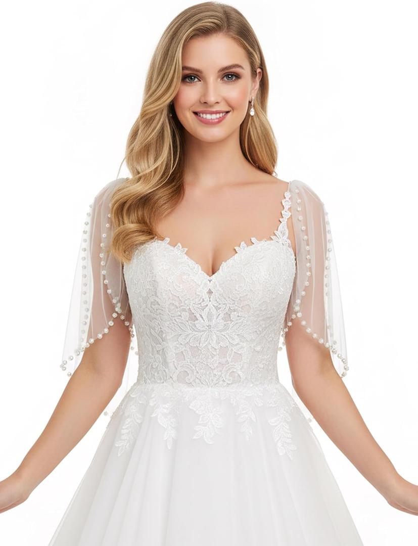Bridal Cape Sheer Tulle Shawl Wrap Shrug Elegant Wedding Cape Dress Cover Up for Women Girls