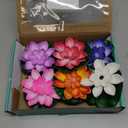 6 Pcs Diwali Lotus Lamp Decorations, Led Waterproof Flameless Lotus Tea Lights with Water Lily Pad, Home Garden Pond Indian Temples Pooja Gifts