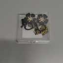 Straw Covers for Stanley Cup Accessories: Black Decorations for Stanley 30 oz & 40 oz Tumbler with Handle, Bling Letter Charms and Flower Silicone Straw Cap Topper, Trendy Stuff for Teen Girls & Women