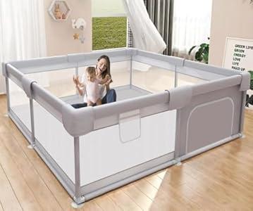 Baby Playpen Play Pens for Babies and Toddlers Baby Fence Baby Play Yards for Indoor & Outdoor with Breathable Mesh Anti-Fall Playpen