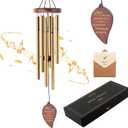 Soopau Wind Chimes for Outside, 30" Wooden Sympathy Wind Chimes Memorial Wind Chime for Loss of Loved One Mother Father, Sympathy Gift Home Decor Outdoor Garden Patio