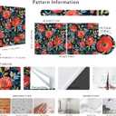 Boho Floral Peel and Stick Wallpaper, Dark Blue/Red/Teal Retro Self Adhesive Wall Decor for Bathroom, Kitchen, Accent Wall, Vintage Renter Friendly Contact Paper for Cabinet, Countertop, 17.5 x 118