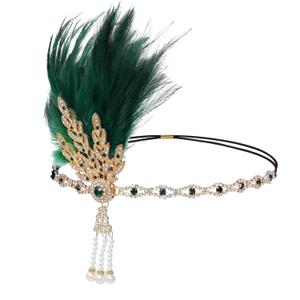 choyaxo Flapper Headband Roaring 20s Headpiece Great Gatsby Headpiece for Women (green)