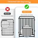 Puppy Playpen Dog Playpens Fence Outdoor Thickened Metal Tube, Low Threshold Dog Play Pen Indoors, 32" Height 8 Panels for Small/Medium/Large Dogs (Black)