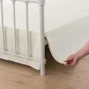 Queen Bed Skirt, Pleated Waffle Weave Bed Skirt with Split Corners, Tailored Dust Ruffle 18 Inch Drop Easy Fit, Machine Washable, Ivory, 18" Queen