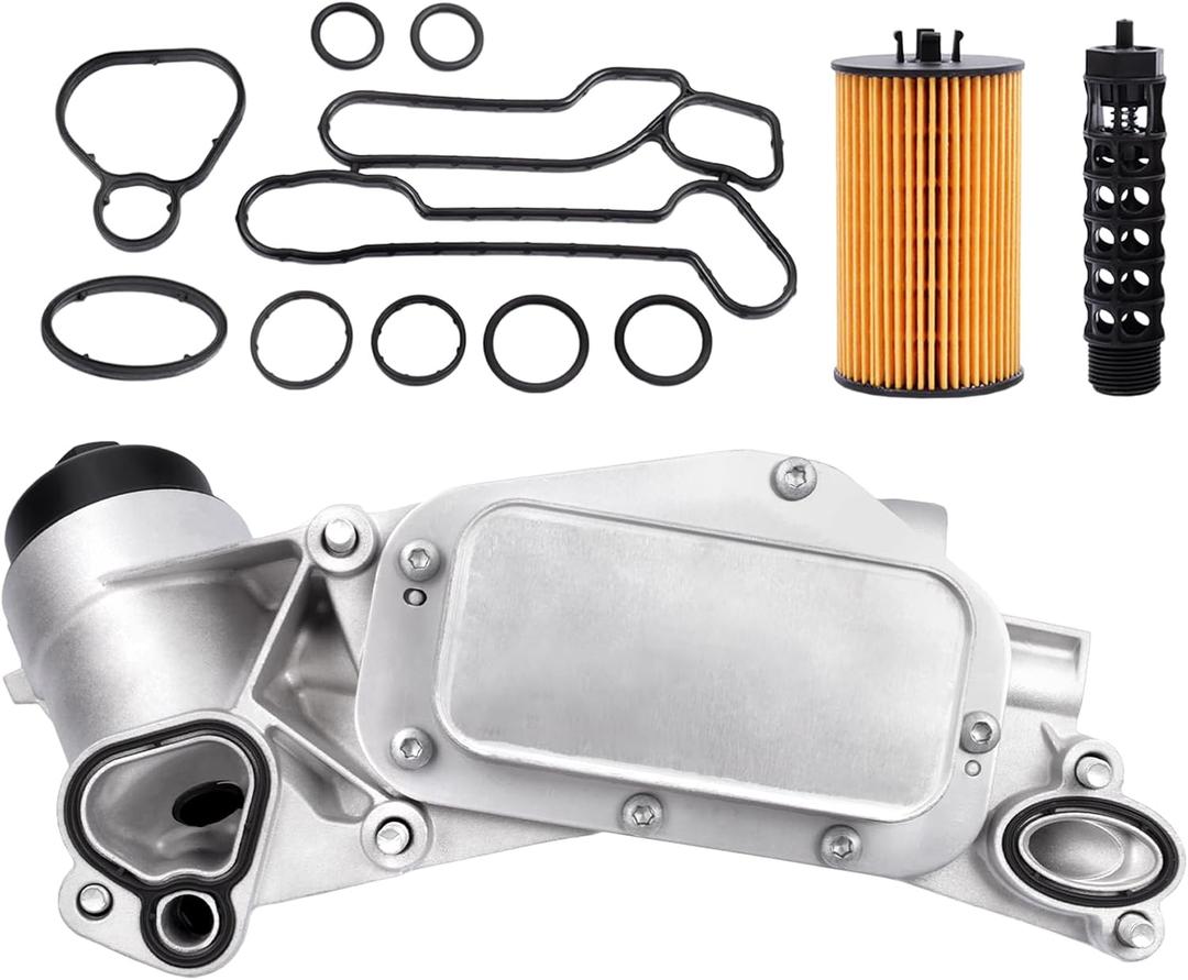Engine Oil Cooler Filter Aluminum Housing Assembly Adapter Kit for 2008-2019 Cruze Malibu Aveo Cascada G3 Astra 1.6L 1.8L, OE # 918432, 12992593, 55353323