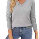 Womens Casual Long Sleeve Sweatshirt Soft Lightweight Cozy Knit Pullover Top 2025 (Gray, S)