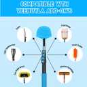 26FT Reach Cobweb Duster with Extension Pole - Spider Web Brush for Cleaning with 5-20FT 4-Section Flip-Lock Telescopic Pole, Effortlessly Cleans High Indoor & Outdoor Webs