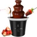 MINI Chocolate Fountain Machine Small Electric Chocolate Fondue Fountain Machine for Party for Candy Butter Cheese (Black)