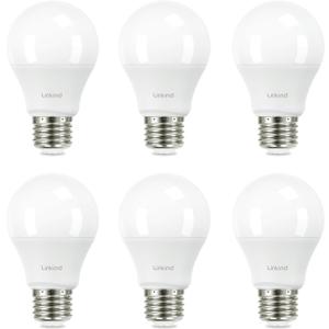 Linkind A19 LED Light Bulb, 60W Equivalent, 9W 2700K Soft White Light Bulbs, 800 Lumens Non-Dimmable LED Bulbs, E26 Standard Base, Energy Efficient UL Listed for Bedroom Home Office, 6 Packs (Soft White-60 Watt)