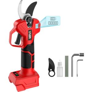 Electric Pruning Shears for Milwaukee M18 Battery, Portable Cordless Pruning Shears with LCD DisplaySK5 Blades, Adjustable Cutting Diameter 0.8-1.2 Inch for Gardening Tree Pruning(NO Battery)