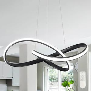 LED Chandelier Modern Pendant Light Contemporary Chandelier Ring Light Fixture Black with 3000K-6000K Dimmable Remote Control and 79in Height Adjustable for Dining Room Bedroom Living Room LED Chandelier Modern Pendant Light Contemporary Chandelier Ring Light Fixture Black with 3000K-6000K Dimmable Remote Control and 79in Height Adjustable for Dining Room Bedroom Living Room