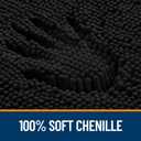OLANLY Black Bathroom Rug 30x20, Extra Soft Absorbent Chenille Bath Rugs, Rubber Backing Quick Dry, Machine Washable Bath Mats for Bathroom Floor, Tub and Shower, Home Decor Accessories