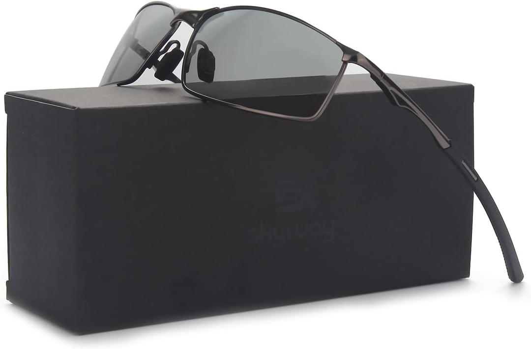 SKYWAY Polarized Sunglasses Men Women,Metal Frame UV400 Protection Sun Glasses for Driving Fishing Hiking Sports