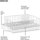 Farberware Classic Large Rust Resistant Full Dishrack with Removable 3 Compartment Flatware Caddy, Andlged Drain Board, 3-Piece, White