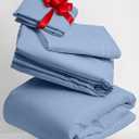 Mellanni Twin Sheets Set - 3 PC Iconic Collection Bedding - Hotel Luxury, Extra Soft, Cooling Bed Sheets - Wrinkle, Fade, Stain Resistant (Twin, Sky Blue)