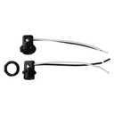 8 Pack Phenolic Candelabra E12 Base Socket with 1.25 Inch Shoulder and Screw Ring, 8 Inch Wire Leads Lamp Holder Light Sockets(with Ring and Wire)