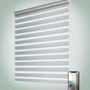 Yoolax Motorized Zebra Blinds, Electric Zebra Shades for Indoor Windows, Motorized Shades Light Control Horizontal, Automatic Window Shades for Bedroom Office Kitchen (80% Shading Grey, 22" x 72")