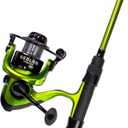 Lunkerhunt Fishing Rod and Reel Combo 6 Feet, 8 Inches | Spinning Reel Right and Left | Bedlam Fishing Rod Combo | Premium Medium Power Fishing Pole with High Strength Carbon Body | Non-Slip Grip