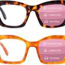 2 Pack Progressive Multifocal Reading Glasses for Women, Stylish No Line Multifocus Readers (C4)