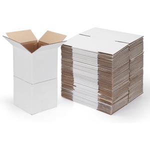 6x6x6 Shipping Boxes for Small Business,40 Pack White Corrugated Cardboard Box for Packaging, Mailing, Storage