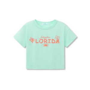 Dvenki Girls Graphics Crop Short Sleeve Crewneck Green Tee Size 16/18 (Green)