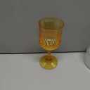 CHLJAR 7oz Plastic Vintage Drinking Glasses Wine Glasses Vintage Champagne Flutes Unbreakable Wedding Glassware Crystal Water Goblets Reusable Drinkware (Amber, 12 PCS)