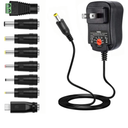 Belker 36W 3V 4.5V 5V 6V 7.5V 9V 12V Adjustable Voltage Universal AC/DC Adapter Power Supply for Household Electronics Security Camera Router LED Strip Light Speaker - 3A 3000mA Max