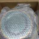 100 PCS Green Stone Texture Plastic Plates, Disposable Plates with Gold Rim, Heavy-duty Clear Plastic Plate Include 10" Dinner and 7" Salad Plate for Party and Wedding