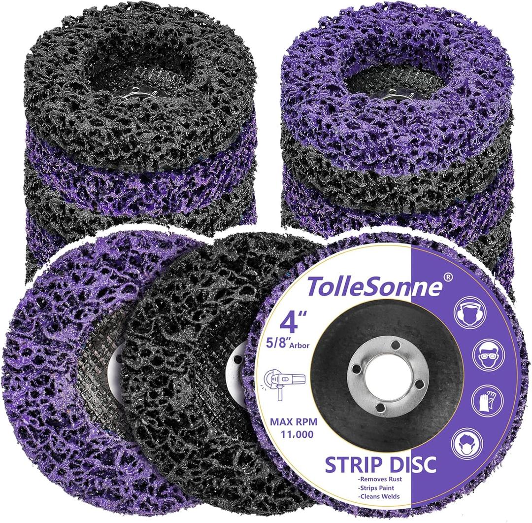 Only 5  Pack Strip Discs 4 inch Quick Stripping Wheel Paint Stripper for Angle Grinder Clean and Remove Paint Coating Rust Welds Oxidation for Metal and Wood (4" x 5/8")