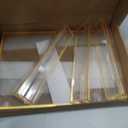 Acrylic Sign Holder 8.5X11 Gold Frames Double-Sided Gold Picture Frames Flyer Holder for Menu Holder Wedding Table Number Holder Photo Frames with Double Sided Stickers-3 Pack