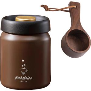 Vacuum Sealed Coffee Canister 316 Stainless Steel Air Tight Container for Coffee Beans & Grounds, Preserves Freshness, light-proof storage (Coffee, 900ml)
